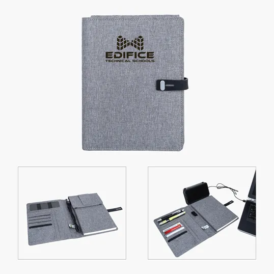 Sovrano Binghamton RPET Padfolio with Wireless Phone Charger
