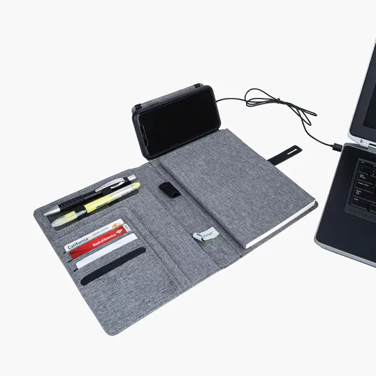 Sovrano Binghamton RPET Padfolio with Wireless Phone Charger — view 4