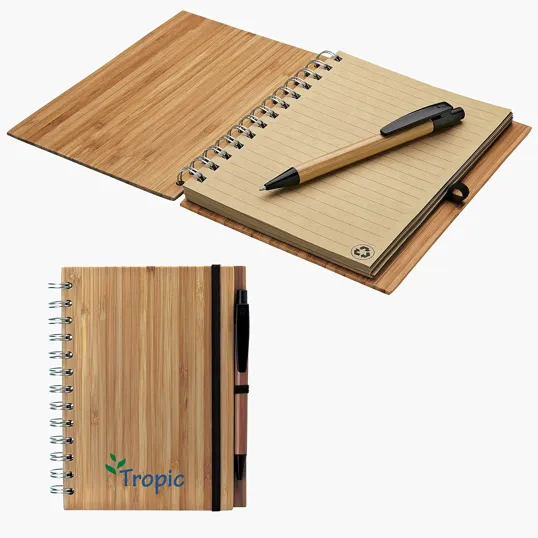 Albany Bamboo Spiral Notebook & Ballpoint Pen Set — view 2