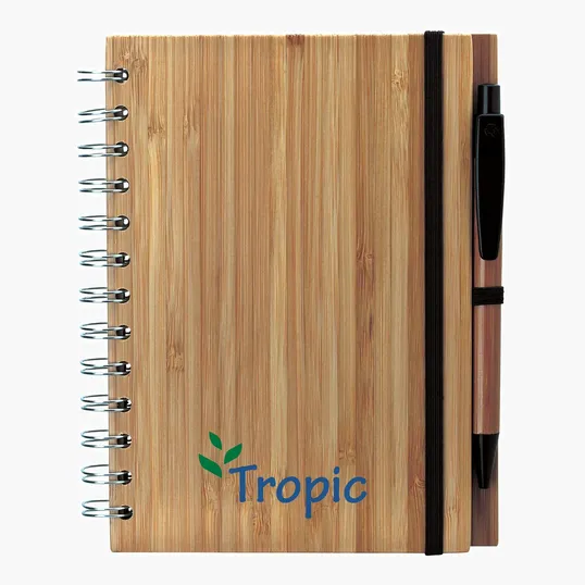 Albany Bamboo Spiral Notebook & Ballpoint Pen Set — view 3
