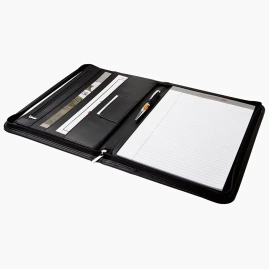 Thompson Leather Letter Size Padfolio with Zippered Closure
