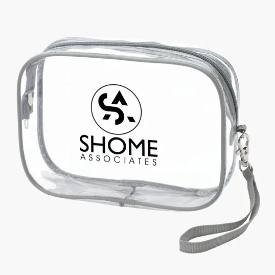 Cyrus Transparent Zippered Pouch with Handle