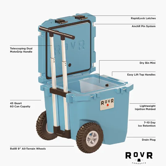 RovR® RollR® 45qt Wheeled Hard Cooler — view 9