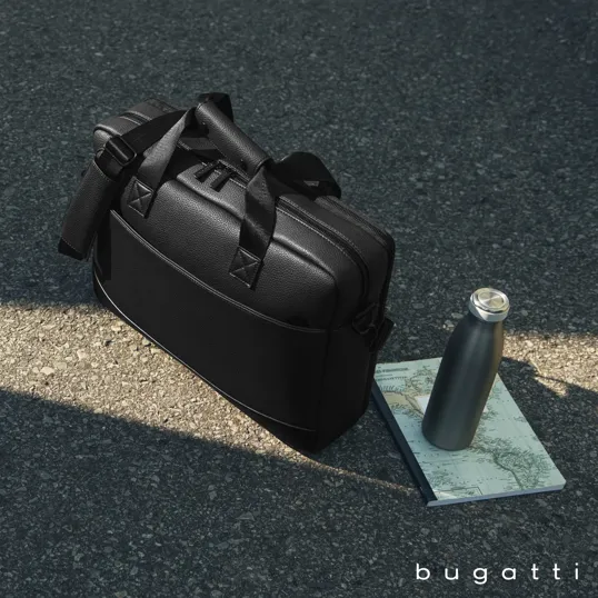 Bugatti Central Briefcase, Textured Vegan Leather — view 9