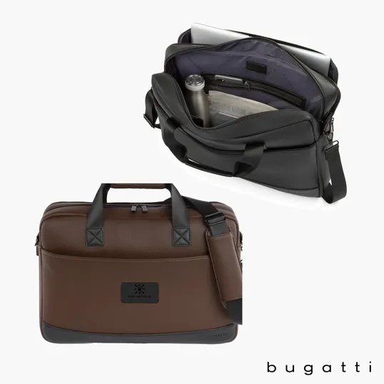Bugatti Central Briefcase, Textured Vegan Leather