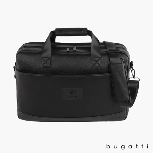 Bugatti Central Briefcase, Textured Vegan Leather — view 2