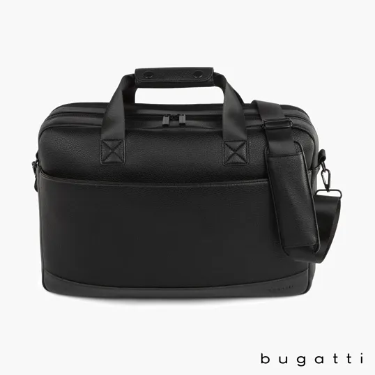Bugatti Central Briefcase, Textured Vegan Leather — view 3