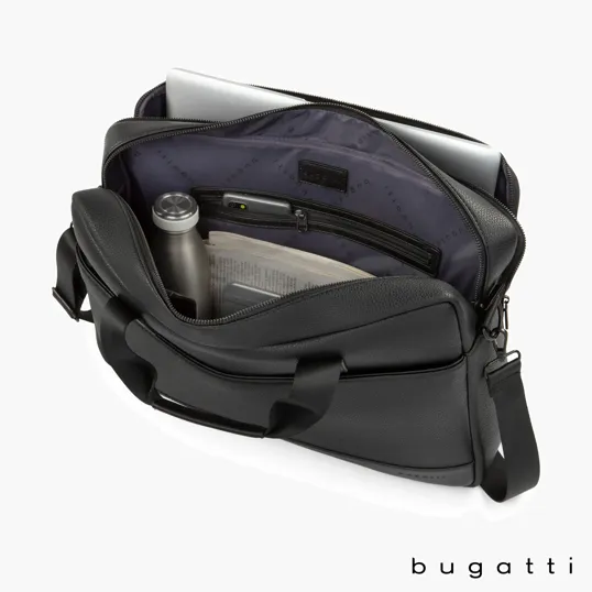 Bugatti Central Briefcase, Textured Vegan Leather — view 6