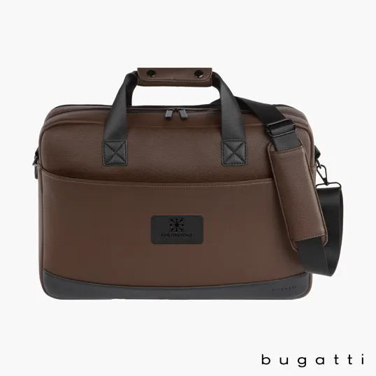 Bugatti Central Briefcase, Textured Vegan Leather — view 10