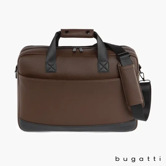 Bugatti Central Briefcase, Textured Vegan Leather — view 11