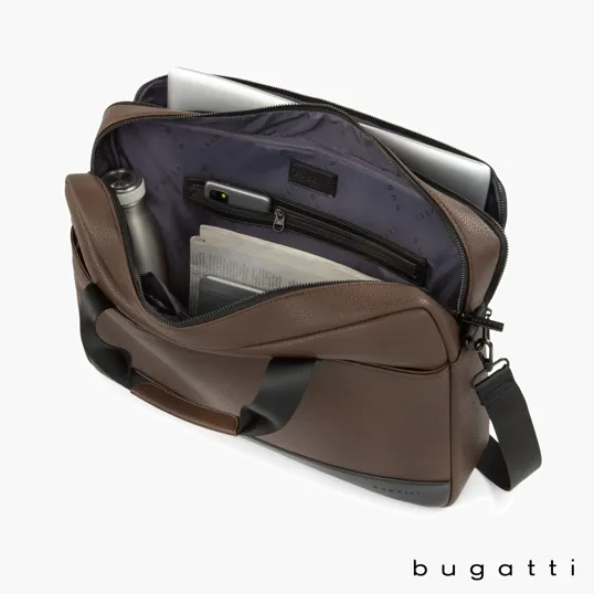 Bugatti Central Briefcase, Textured Vegan Leather — view 14