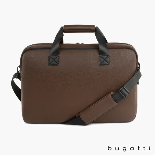 Bugatti Central Briefcase, Textured Vegan Leather — view 15