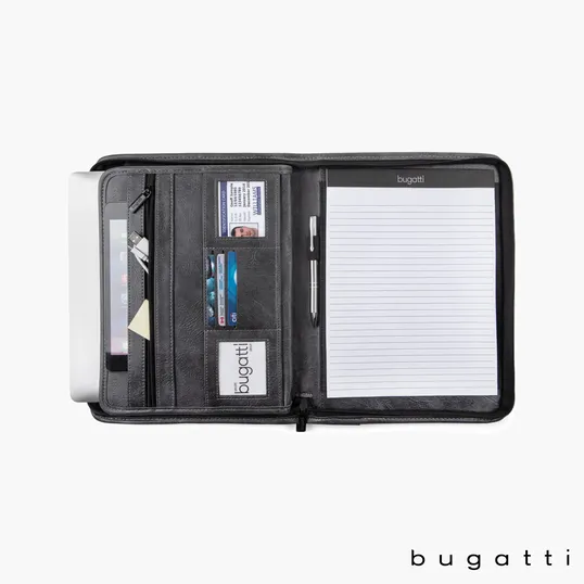 Bugatti Valentino Letter Size Padfolio with Zippered Closure — view 3
