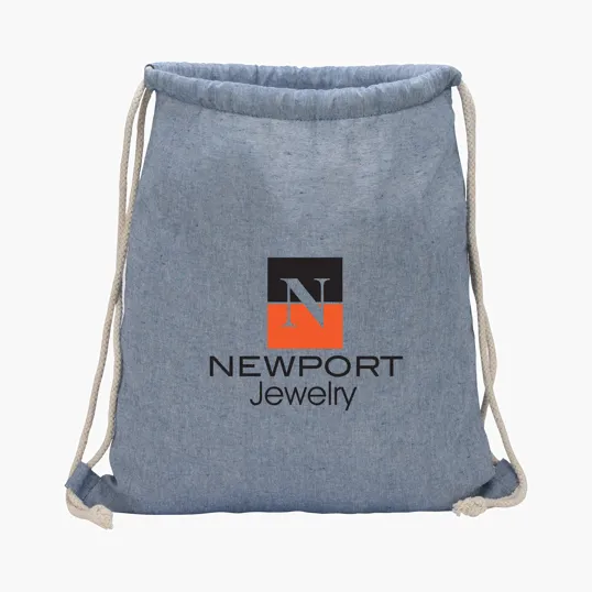 Huron Recycled Cotton Drawstring Tote — view 2