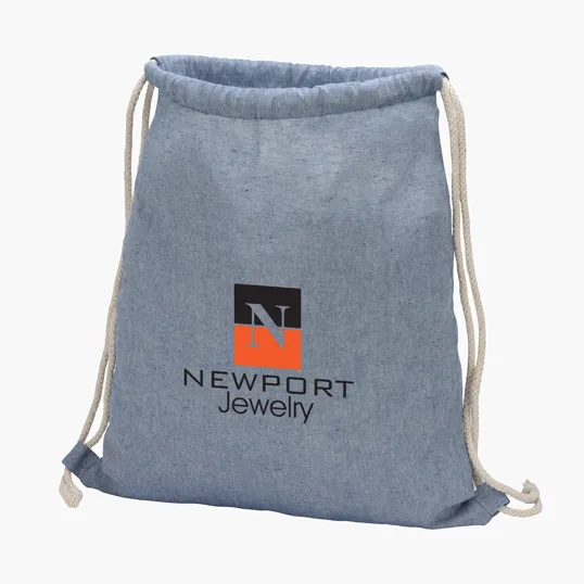 Huron Recycled Cotton Drawstring Tote — view 5