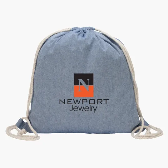 Huron Recycled Cotton Drawstring Tote — view 6