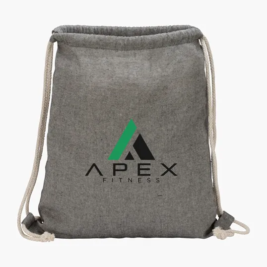 Huron Recycled Cotton Drawstring Tote — view 7
