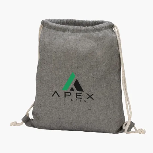 Huron Recycled Cotton Drawstring Tote — view 9