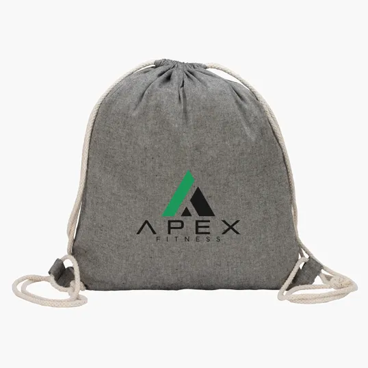 Huron Recycled Cotton Drawstring Tote — view 10