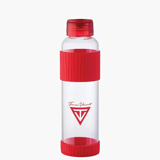 Krystal 18 oz. Glass Water Bottle with Silicone Grip — view 2