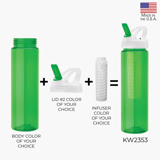Newport 25 oz. PET Bottle with Flip Spout & Infuser — view 4