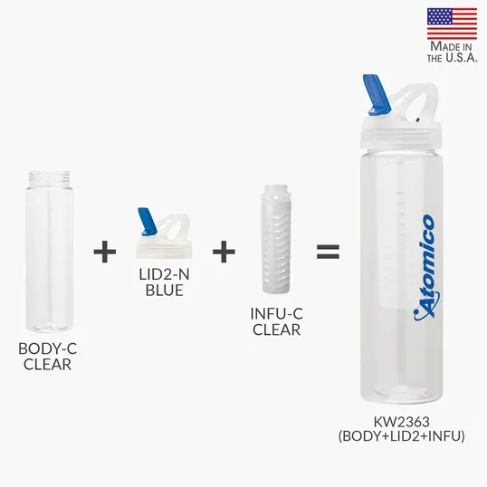 Valumark Laguna 32 oz. PET Bottle with Flip Spout & Infuser — view 3