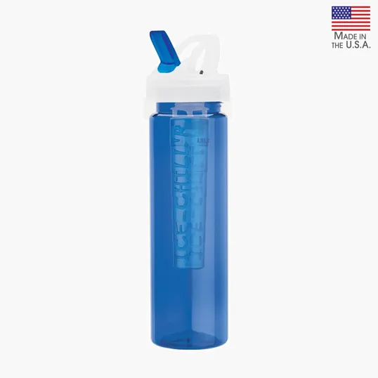 Valumark Laguna 32 oz. PET Bottle with Flip Spout & Ice Stick — view 3