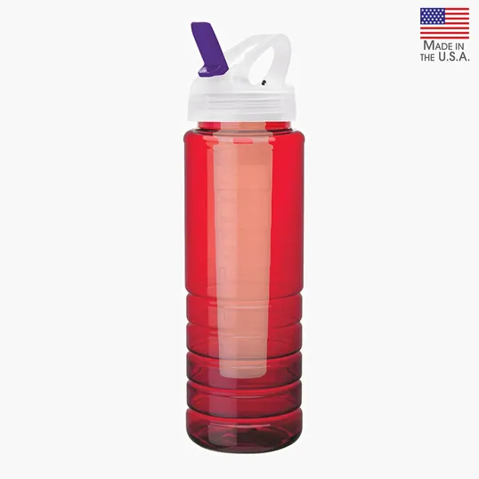 Valumark 26 oz. PET Bottle with Flip Spout & Ice Stick — view 3
