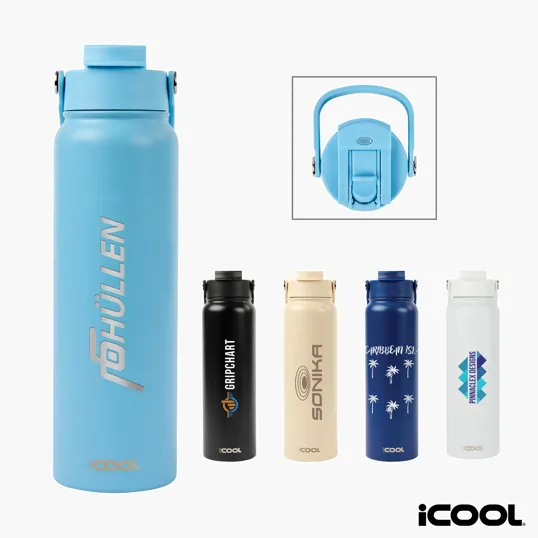 iCOOL® Glenwood 35 oz. Double Wall Recycled Stainless Steel Water Bottle