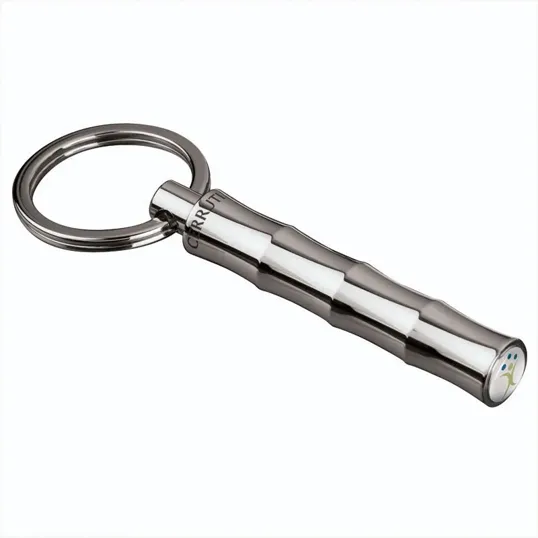Cerruti II Chrome Bamboo Keyring