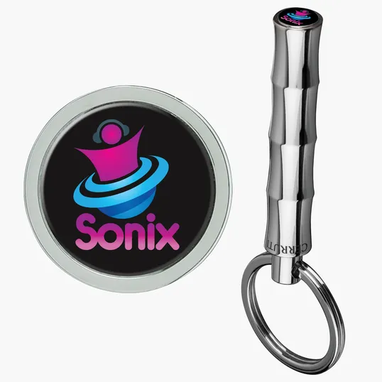 Cerruti II Chrome Bamboo Keyring — view 4