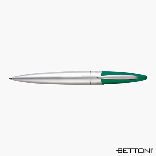 Bettoni Twist-Action Ballpoint Pen, Satin Silver and Rubber Coated — view 3