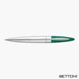 Bettoni Twist-Action Ballpoint Pen, Satin Silver and Rubber Coated — view 3