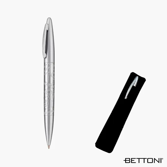 Bettoni Corona Series Ballpoint Pen, Satin Silver — view 2