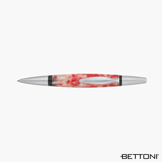 Bettoni Masiano Ballpoint Pen with Satin Silver Brass Trims