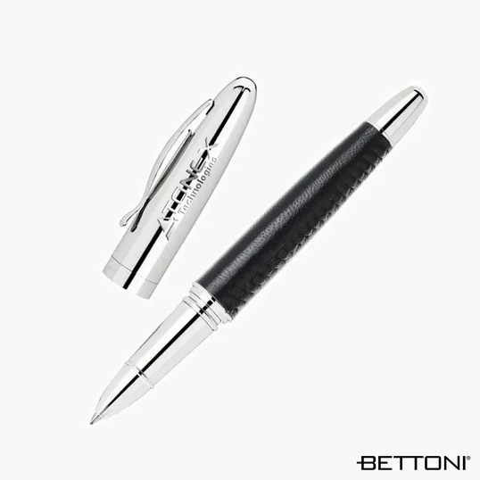 Bettoni Avante Rollerball Pen with Leather Barrel — view 3