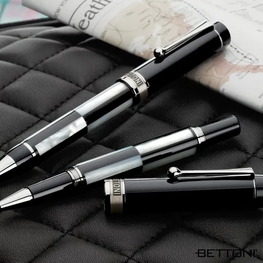 Bettoni Provano Ballpoint Pen with Mother-of-Pearl Inlays — view 2