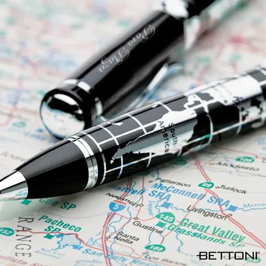 Bettoni Chrome World Map Ballpoint Pen — view 2