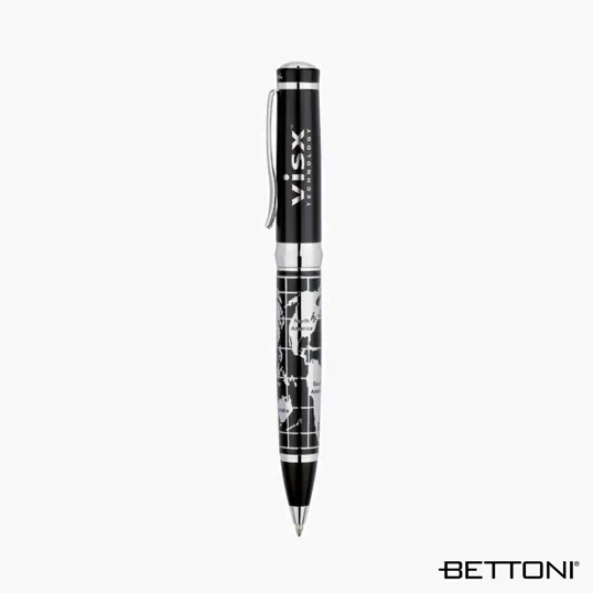 Bettoni Chrome World Map Ballpoint Pen