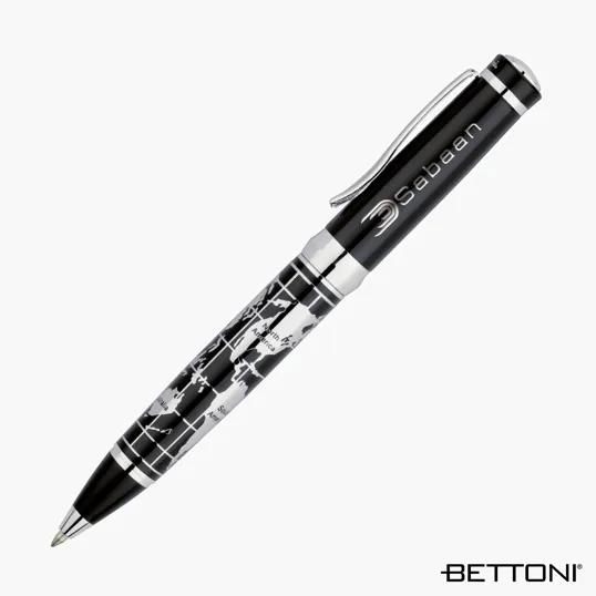 Bettoni Chrome World Map Ballpoint Pen — view 3