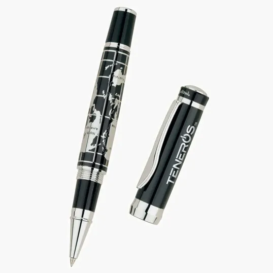 Bettoni Cosimo Rollerball Pen with Chrome World Map