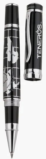 Bettoni Cosimo Rollerball Pen with Chrome World Map — view 2