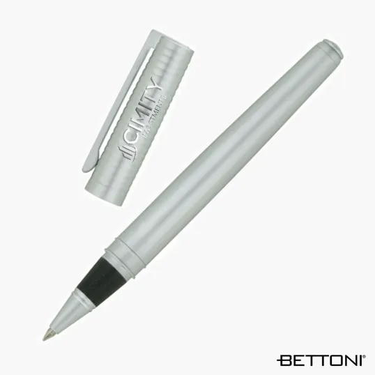 Amadeo Bettoni Rollerball Pen, Matte Silver Brass — view 2