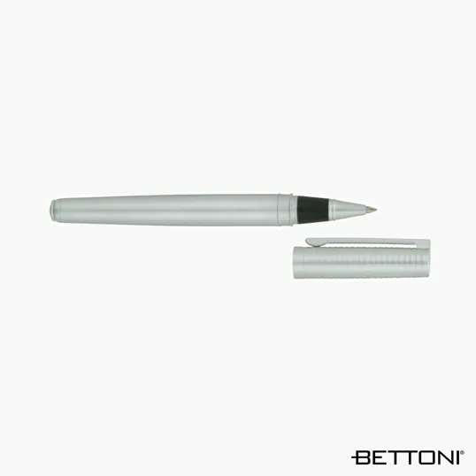 Amadeo Bettoni Rollerball Pen, Matte Silver Brass — view 4