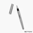 Amadeo Bettoni Rollerball Pen, Matte Silver Brass