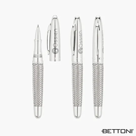 Bettoni Armour Rollerball Pen, Woven Steel