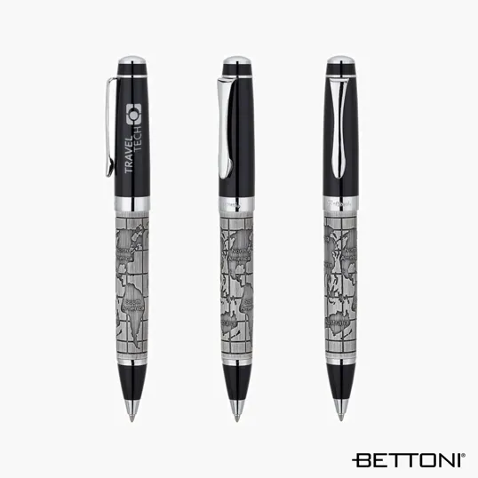 Bettoni® Ferrara Chrome Plated Brass Ballpoint Pen — view 2