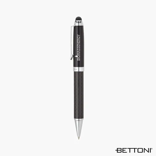 Bettoni Brass Ballpoint Pen & Stylus with Carbon Fiber Barrel