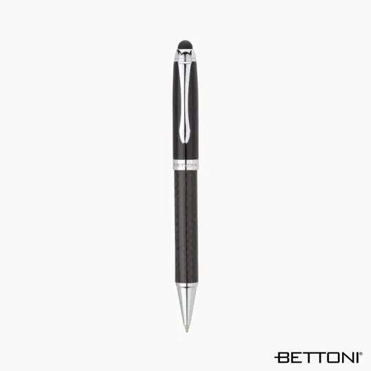 Bettoni Brass Ballpoint Pen & Stylus with Carbon Fiber Barrel — view 3