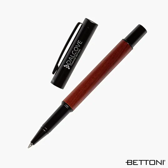 Bettoni® Alicante Rollerball Pen with Rosewood Barrel — view 2